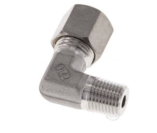 R 1/4'' Male x 8S Stainless steel 90 deg Elbow Compression Fitting 630 Bar DIN 2353