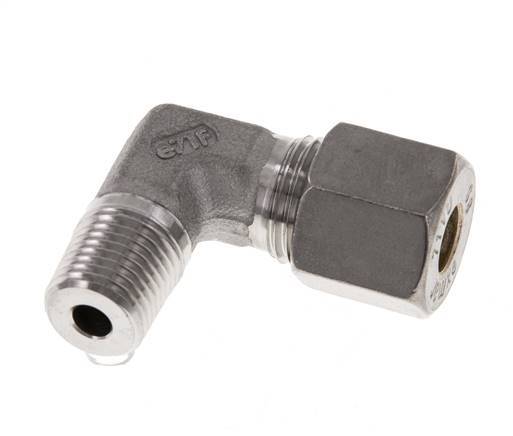 R 1/4'' Male x 8S Stainless steel 90 deg Elbow Compression Fitting 630 Bar DIN 2353