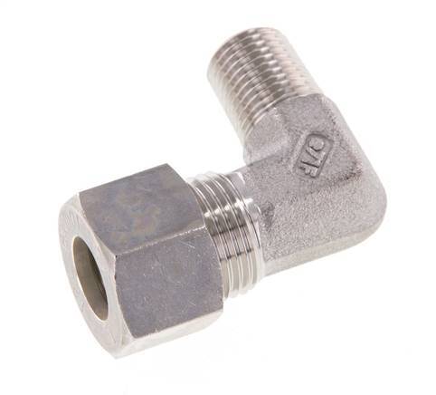 R 1/4'' Male x 12L Stainless steel 90 deg Elbow Compression Fitting 315 Bar DIN 2353