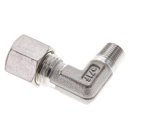 1/8'' NPT Male x 8L Stainless steel 90 deg Elbow Compression Fitting 315 Bar DIN 2353