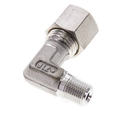 1/8'' NPT Male x 8L Stainless steel 90 deg Elbow Compression Fitting 315 Bar DIN 2353