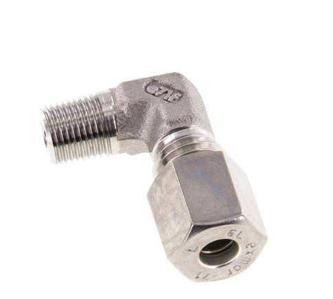 R 1/8'' Male x 6L Stainless steel 90 deg Elbow Compression Fitting 315 Bar DIN 2353