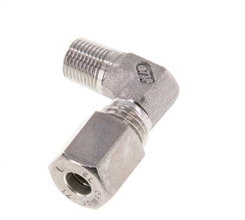 R 1/8'' Male x 6L Stainless steel 90 deg Elbow Compression Fitting 315 Bar DIN 2353