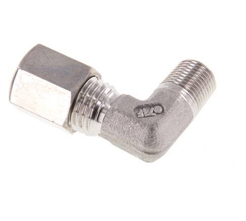 R 1/8'' Male x 6L Stainless steel 90 deg Elbow Compression Fitting 315 Bar DIN 2353