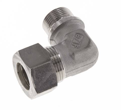 G 3/4'' Male x 22L Stainless steel 90 deg Elbow Compression Fitting 160 Bar DIN 2353