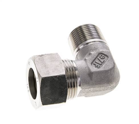3/4'' NPT Male x 22L Stainless steel 90 deg Elbow Compression Fitting 160 Bar DIN 2353