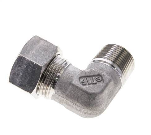 3/4'' NPT Male x 22L Stainless steel 90 deg Elbow Compression Fitting 160 Bar DIN 2353