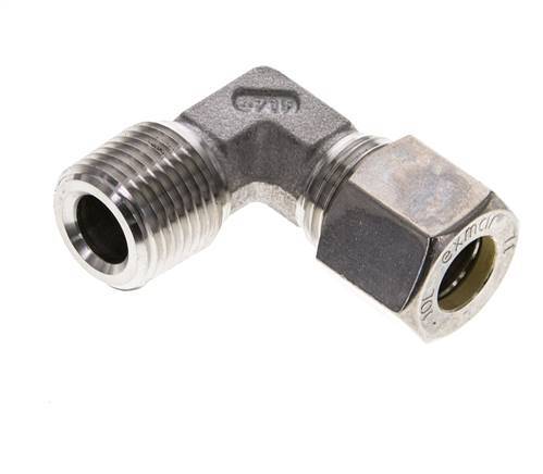 3/8'' NPT Male x 10L Stainless steel 90 deg Elbow Compression Fitting 315 Bar DIN 2353