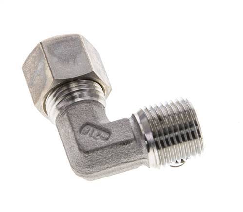 3/8'' NPT Male x 10L Stainless steel 90 deg Elbow Compression Fitting 315 Bar DIN 2353