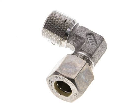 3/8'' NPT Male x 10L Stainless steel 90 deg Elbow Compression Fitting 315 Bar DIN 2353