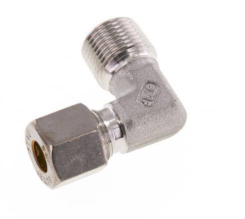 R 3/8'' Male x 8L Stainless steel 90 deg Elbow Compression Fitting 315 Bar DIN 2353