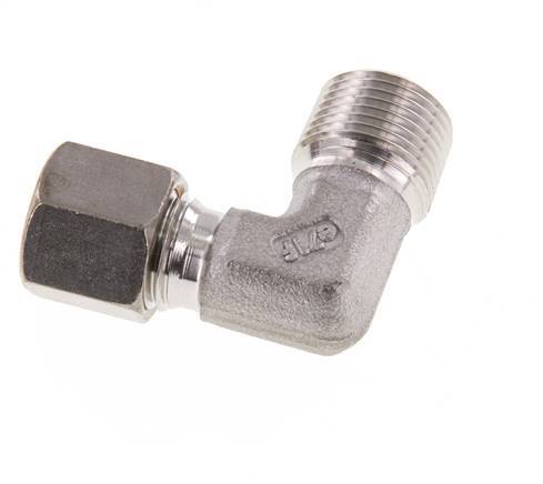 R 3/8'' Male x 8L Stainless steel 90 deg Elbow Compression Fitting 315 Bar DIN 2353