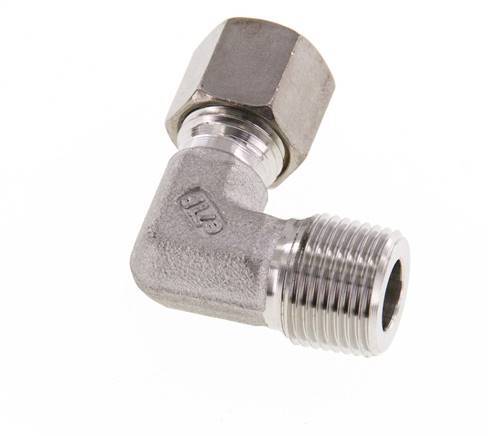 R 3/8'' Male x 8L Stainless steel 90 deg Elbow Compression Fitting 315 Bar DIN 2353