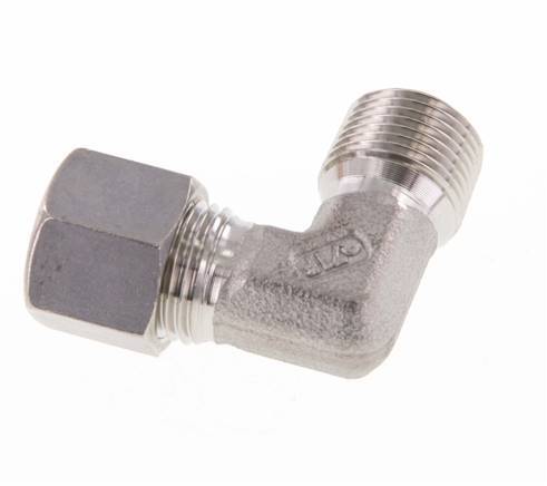 R 3/8'' Male x 10L Stainless steel 90 deg Elbow Compression Fitting 315 Bar DIN 2353