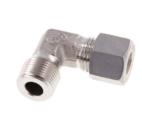 R 3/8'' Male x 10L Stainless steel 90 deg Elbow Compression Fitting 315 Bar DIN 2353
