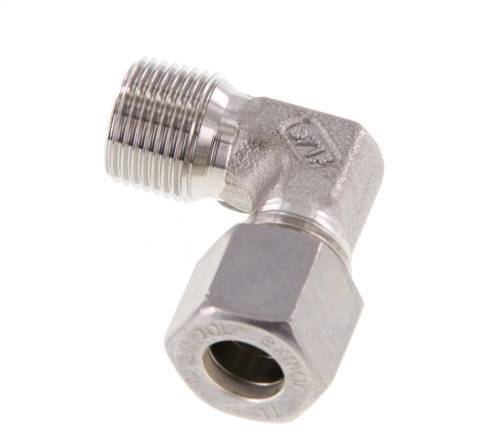 R 3/8'' Male x 10L Stainless steel 90 deg Elbow Compression Fitting 315 Bar DIN 2353