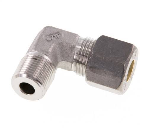 R 3/8'' Male x 10S Stainless steel 90 deg Elbow Compression Fitting 630 Bar DIN 2353