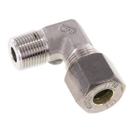 R 3/8'' Male x 10S Stainless steel 90 deg Elbow Compression Fitting 630 Bar DIN 2353