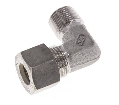 R 3/8'' Male x 12L Stainless steel 90 deg Elbow Compression Fitting 315 Bar DIN 2353