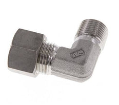R 3/8'' Male x 12L Stainless steel 90 deg Elbow Compression Fitting 315 Bar DIN 2353