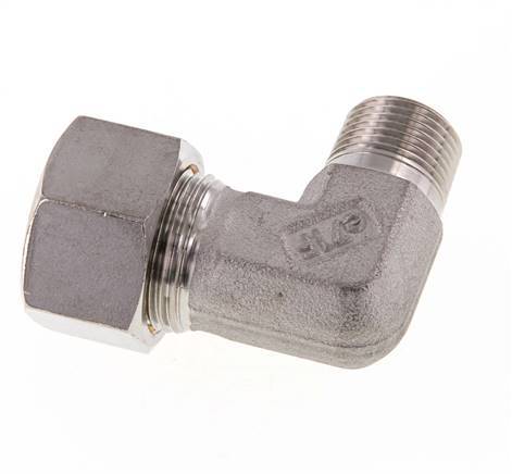 R 3/8'' Male x 15L Stainless steel 90 deg Elbow Compression Fitting 315 Bar DIN 2353