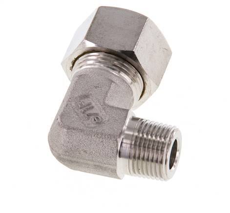 R 3/8'' Male x 15L Stainless steel 90 deg Elbow Compression Fitting 315 Bar DIN 2353
