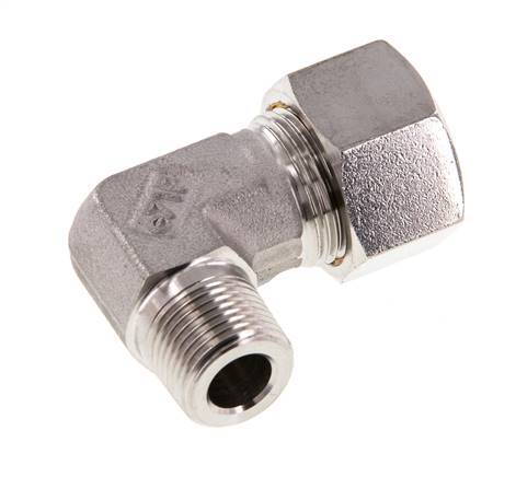 R 3/8'' Male x 15L Stainless steel 90 deg Elbow Compression Fitting 315 Bar DIN 2353