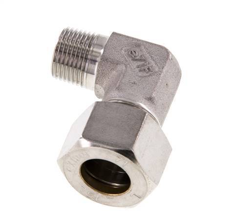 R 3/8'' Male x 15L Stainless steel 90 deg Elbow Compression Fitting 315 Bar DIN 2353