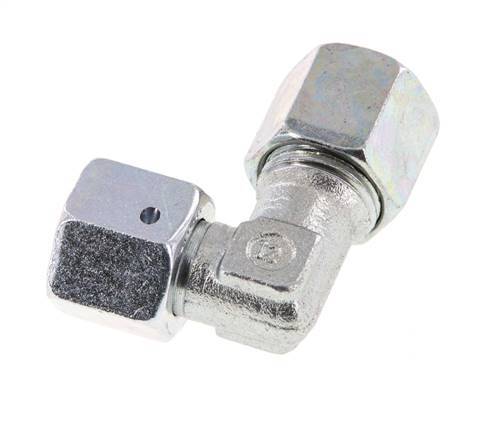 M16x1.5 x 8S Zinc plated Steel Adjustable 90 deg Elbow Fitting with Sealing cone and O-ring 630 Bar DIN 2353