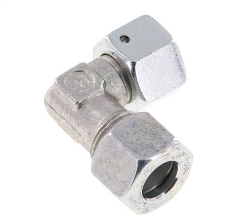 M18x1.5 x 12L Zinc plated Steel Adjustable 90 deg Elbow Fitting with Sealing cone and O-ring 315 Bar DIN 2353
