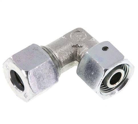 M20x1.5 x 12S Zinc plated Steel Adjustable 90 deg Elbow Fitting with Sealing cone and O-ring 630 Bar DIN 2353