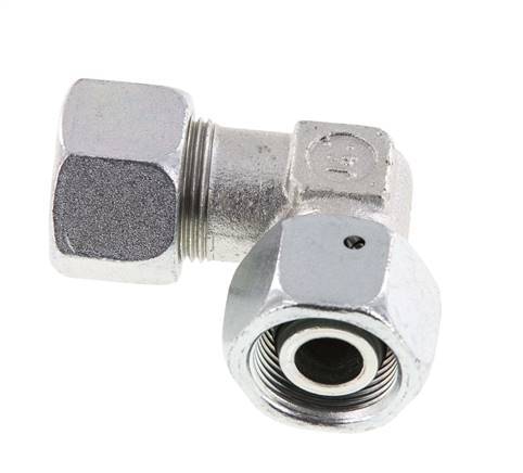 M24x1.5 x 16S Zinc plated Steel Adjustable 90 deg Elbow Fitting with Sealing cone and O-ring 400 Bar DIN 2353