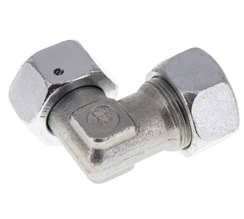 M26x1.5 x 18L Zinc plated Steel Adjustable 90 deg Elbow Fitting with Sealing cone and O-ring 315 Bar DIN 2353