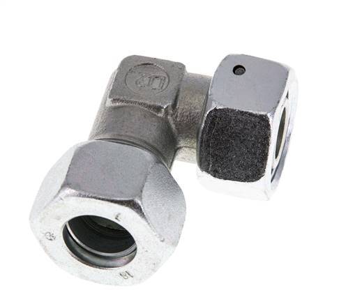 M26x1.5 x 18L Zinc plated Steel Adjustable 90 deg Elbow Fitting with Sealing cone and O-ring 315 Bar DIN 2353