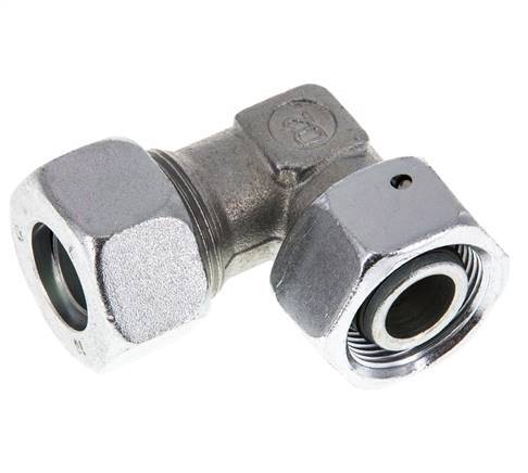 M26x1.5 x 18L Zinc plated Steel Adjustable 90 deg Elbow Fitting with Sealing cone and O-ring 315 Bar DIN 2353