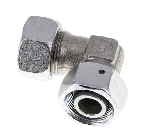 M26x1.5 x 18L Zinc plated Steel Adjustable 90 deg Elbow Fitting with Sealing cone and O-ring 315 Bar DIN 2353
