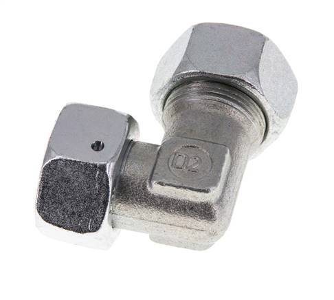 M26x1.5 x 18L Zinc plated Steel Adjustable 90 deg Elbow Fitting with Sealing cone and O-ring 315 Bar DIN 2353