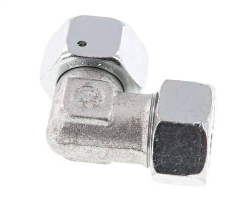 M30x2 x 22L Zinc plated Steel Adjustable 90 deg Elbow Fitting with Sealing cone and O-ring 160 Bar DIN 2353