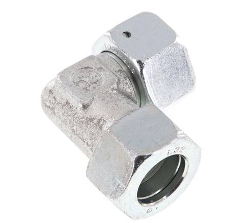M30x2 x 22L Zinc plated Steel Adjustable 90 deg Elbow Fitting with Sealing cone and O-ring 160 Bar DIN 2353