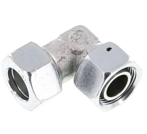 M30x2 x 22L Zinc plated Steel Adjustable 90 deg Elbow Fitting with Sealing cone and O-ring 160 Bar DIN 2353