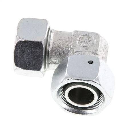 M30x2 x 22L Zinc plated Steel Adjustable 90 deg Elbow Fitting with Sealing cone and O-ring 160 Bar DIN 2353
