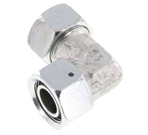 M30x2 x 22L Zinc plated Steel Adjustable 90 deg Elbow Fitting with Sealing cone and O-ring 160 Bar DIN 2353