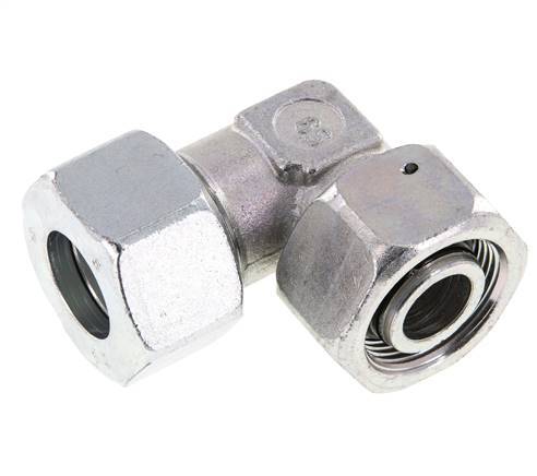 M36x2 x 25S Zinc plated Steel Adjustable 90 deg Elbow Fitting with Sealing cone and O-ring 400 Bar DIN 2353