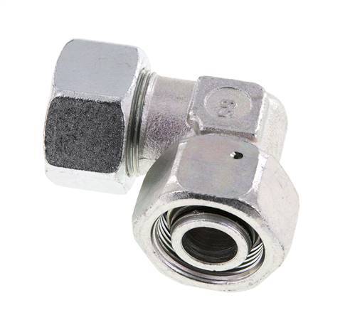 M36x2 x 25S Zinc plated Steel Adjustable 90 deg Elbow Fitting with Sealing cone and O-ring 400 Bar DIN 2353