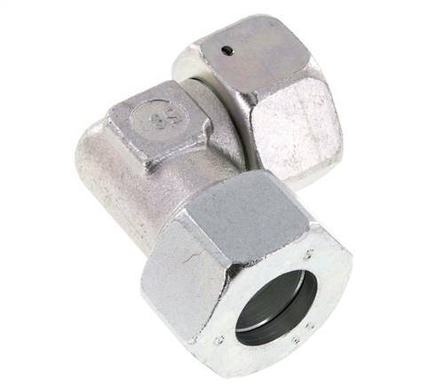 M36x2 x 25S Zinc plated Steel Adjustable 90 deg Elbow Fitting with Sealing cone and O-ring 400 Bar DIN 2353