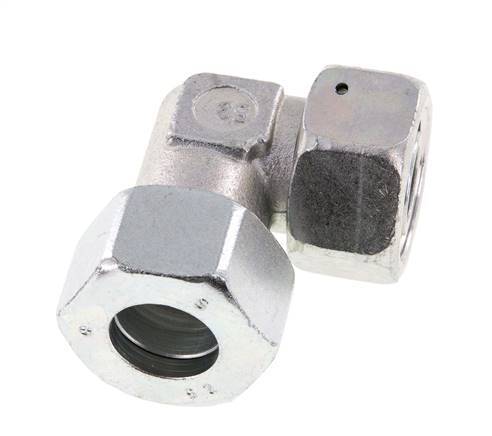 M36x2 x 25S Zinc plated Steel Adjustable 90 deg Elbow Fitting with Sealing cone and O-ring 400 Bar DIN 2353