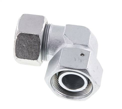 M42x2 x 30S Zinc plated Steel Adjustable 90 deg Elbow Fitting with Sealing cone and O-ring 400 Bar DIN 2353
