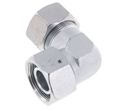 M42x2 x 30S Zinc plated Steel Adjustable 90 deg Elbow Fitting with Sealing cone and O-ring 400 Bar DIN 2353