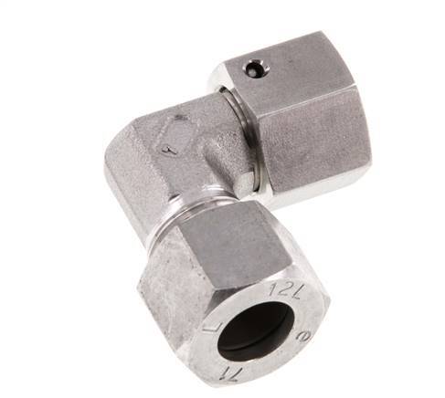 M18x1.5 x 12L Stainless steel Adjustable 90 deg Elbow Fitting with Sealing cone and O-ring 315 Bar DIN 2353
