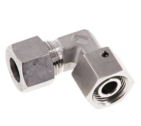 M18x1.5 x 12L Stainless steel Adjustable 90 deg Elbow Fitting with Sealing cone and O-ring 315 Bar DIN 2353